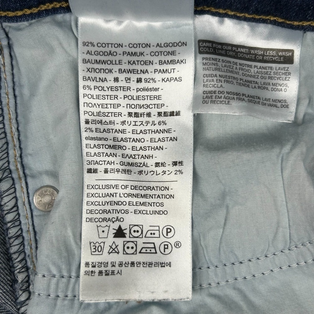 Levi's 711 Skinny Jeans Womens 30 Blue Denim Whiskered Cotton Stretch Streetwear - Picture 10 of 16